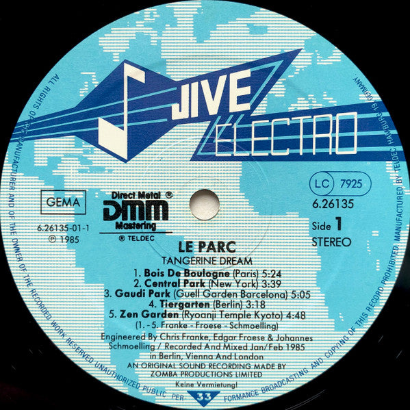 Tangerine Dream – Le Parc , 1 press Germany , DMM