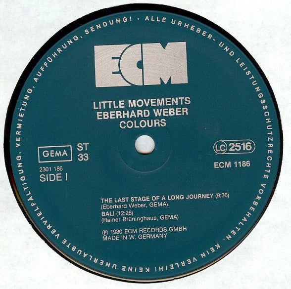 Eberhard Weber Colours – Little Movements