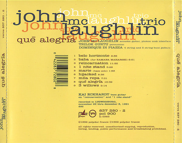 John McLaughlin Trio – Qué Alegría