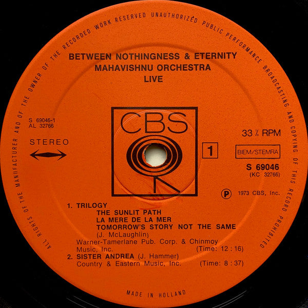 Mahavishnu Orchestra – Between Nothingness & Eternity
