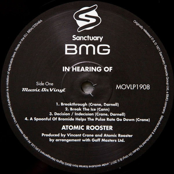 Atomic Rooster – In Hearing Of , GATEFOLD , 180 gr