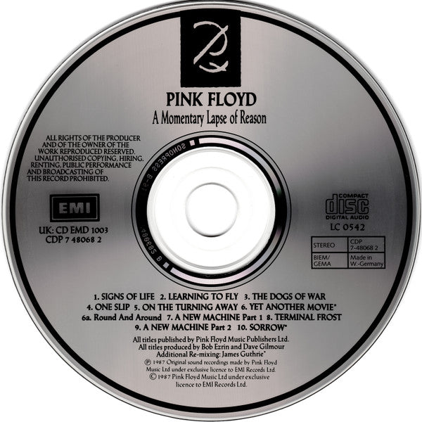 Pink Floyd – A Momentary Lapse Of Reason