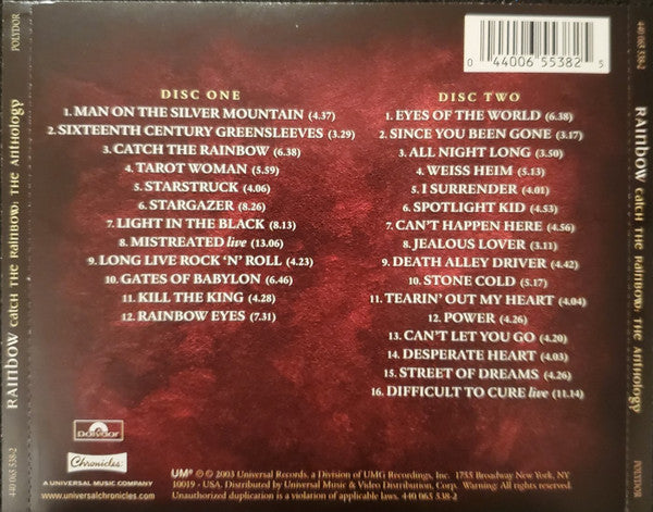 Rainbow – Catch The Rainbow: The Anthology, 2XCD