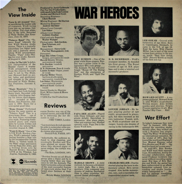 War Featuring Eric Burdon* – Love Is All Around, 1st Press, Pitman Pressing
