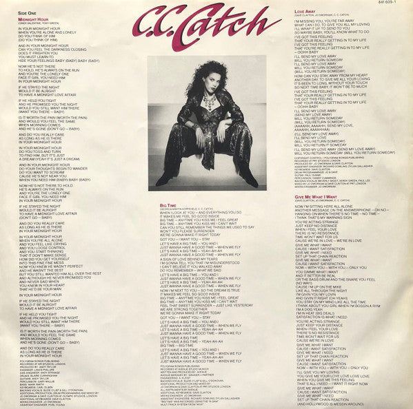 C.C. Catch – Hear What I Say , 1 press , Germany