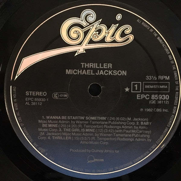 Michael Jackson – Thriller , Gatefold