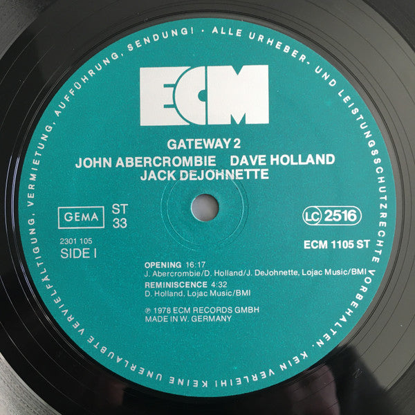 John Abercrombie, Dave Holland, Jack DeJohnette – Gateway 2 , ECM