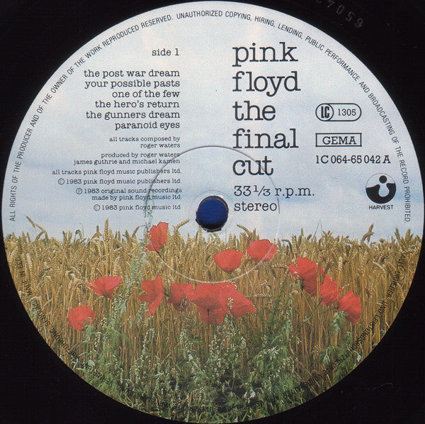 Pink Floyd – The Final Cut gatefold