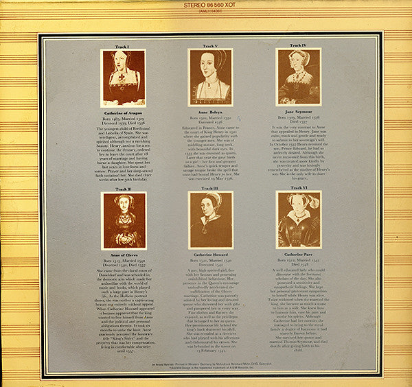 Rick Wakeman – The Six Wives Of Henry VIII , Gatefold