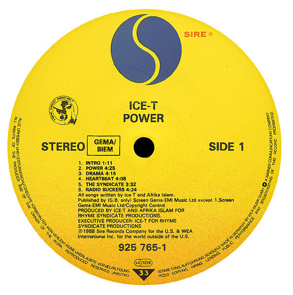 Ice-T – Power , Embossed Sleeve
