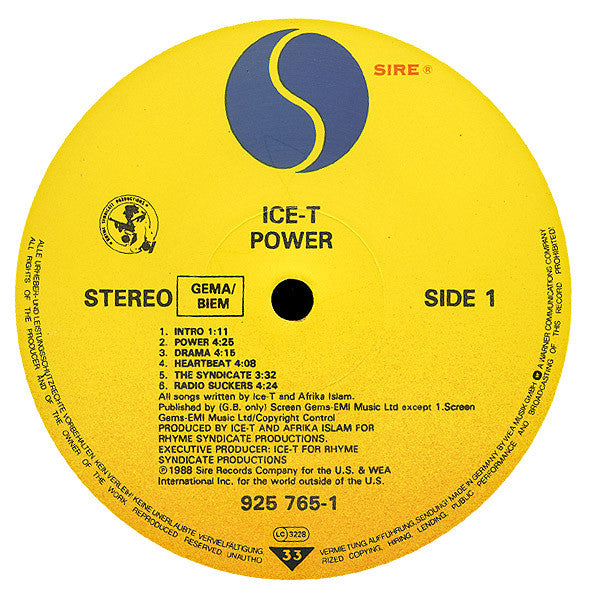 Ice-T – Power   ,  Embossed Sleeve