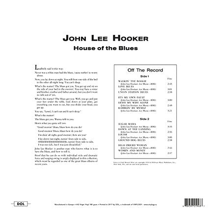 John Lee Hooker – House Of The Blues , Gatefold, 180 gram