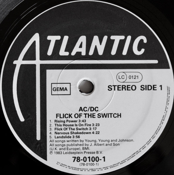 AC/DC – Flick Of The Switch, Embossed Sleeve