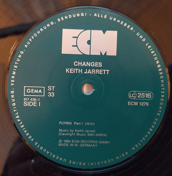 Keith Jarrett, Gary Peacock, Jack DeJohnette – Changes , ECM