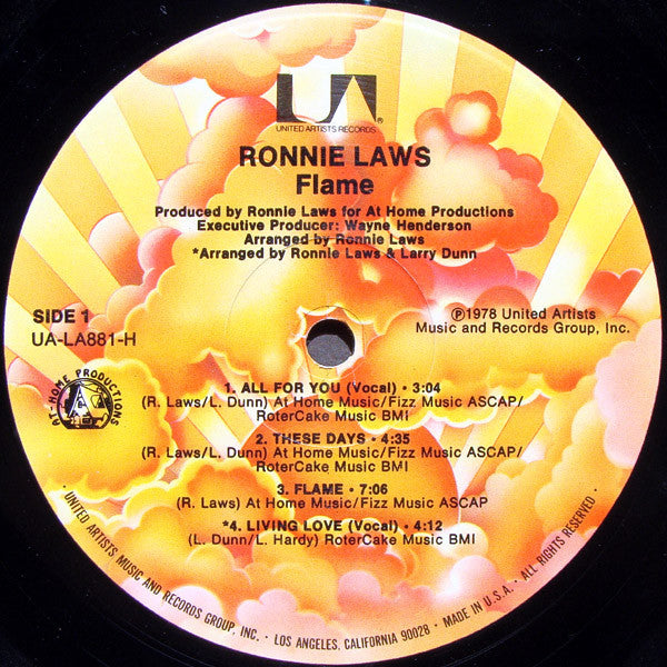 Ronnie Laws – Flame , 1 press , US