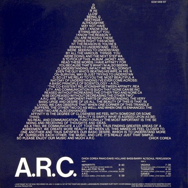 Chick Corea / David Holland* / Barry Altschul – A.R.C. , ECM