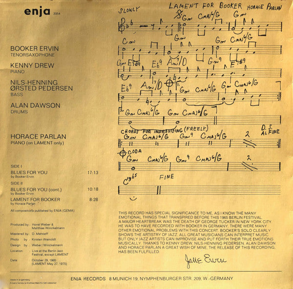 Booker Ervin – Lament For Booker Ervin