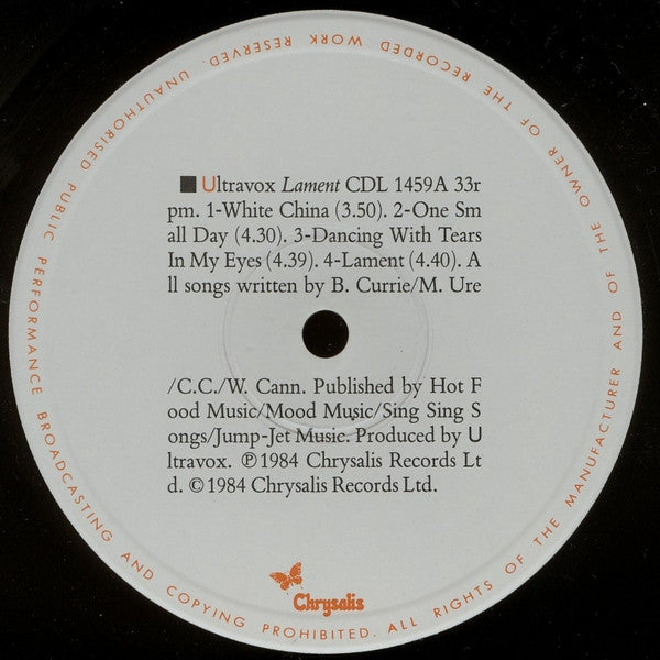 Ultravox – Lament , 1 press , UK