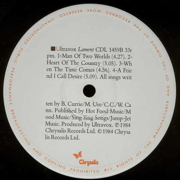 Ultravox – Lament , 1 press , UK