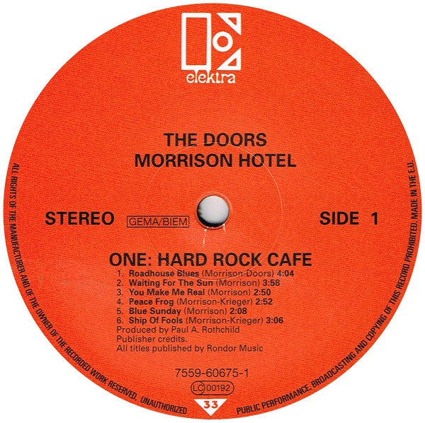 The Doors – Morrison Hotel, Stereo, 180, Gatefold