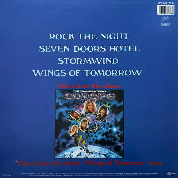 Europe – Rock The Night , Maxi-Single, 45 RPM
