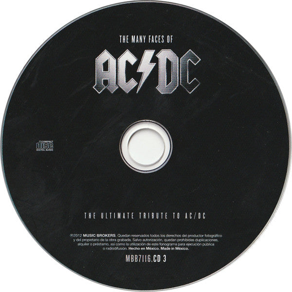 The Many Faces Of AC/DC, (The Ultimate Tribute To AC/DC), set 3XCD