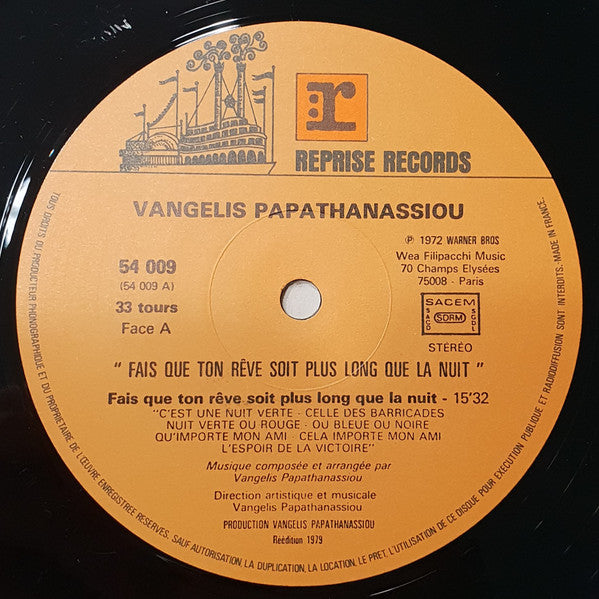 Vangelis Papathanassiou* – Fais Que Ton Rêve Soit Plus Long Que La Nuit