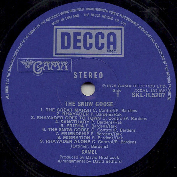 Camel – The Snow Goose, Laminated, Label Variant