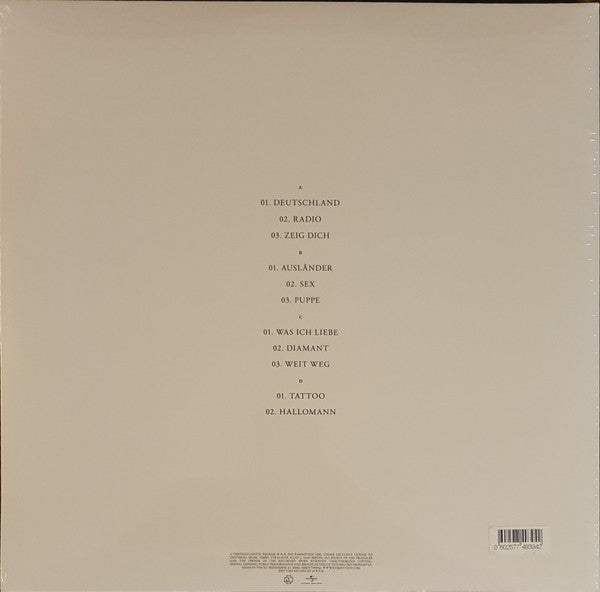 Rammstein – Untitled , 2LP , Gatefold + 6 picture , 45 RPM