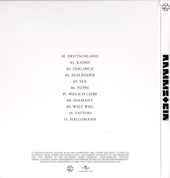 Rammstein – Untitled, Digipak