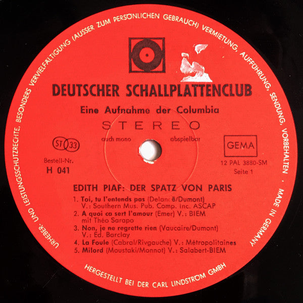 Edith Piaf – Der Spatz Von Paris