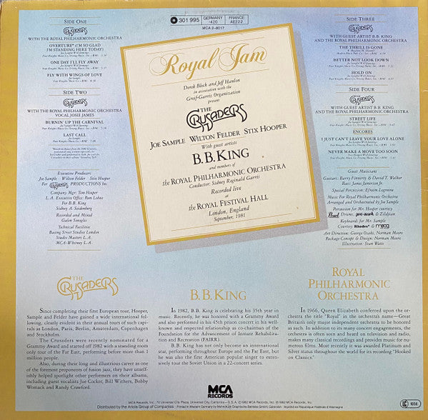 The Crusaders With B.B. King & The Royal Philharmonic Orchestra* – Royal Jam 2LP , Gatefold