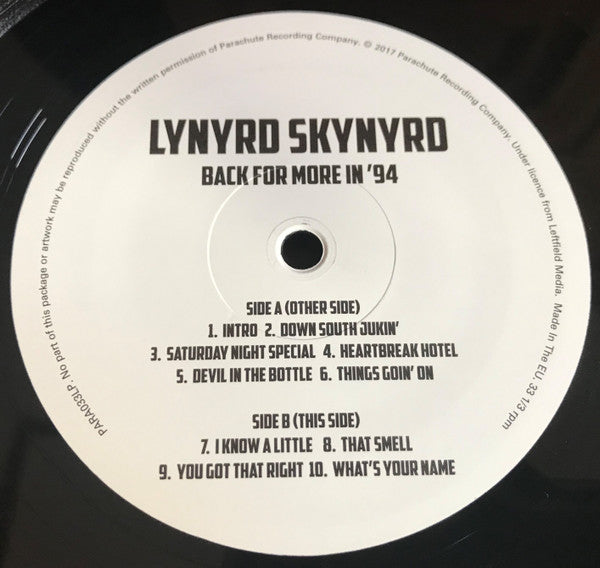 Lynyrd Skynyrd – Back For More In '94, 2xLP, Gatefold
