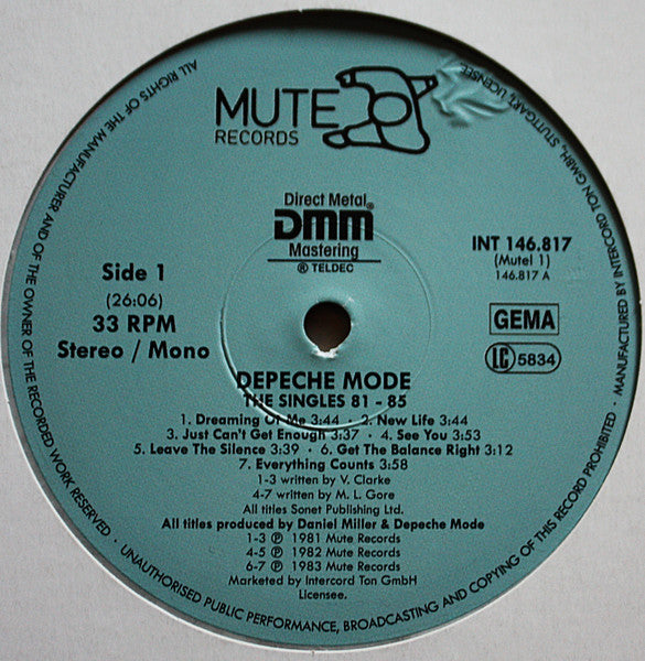 Depeche Mode – The Singles 81 → 85 , Gatefold , DMM ,