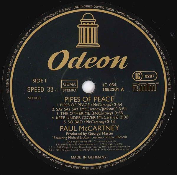 Paul McCartney – Pipes Of Peace, Gatefold