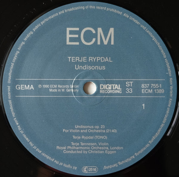 Terje Rypdal – Undisonus For Violin And Orchestra / Ineo For Choir And Chamber Orchestra