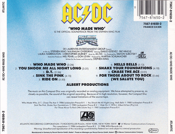 AC/DC – Who Made Who