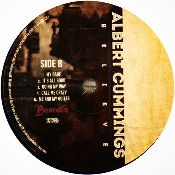 Albert Cummings – Believe , Limited Edition, Blue Vinyl, 180 Gram