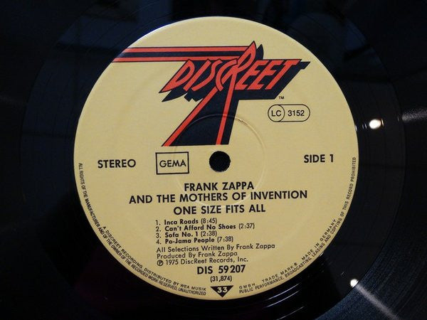 Frank Zappa And The Mothers Of Invention* – One Size Fits All , Gatefold