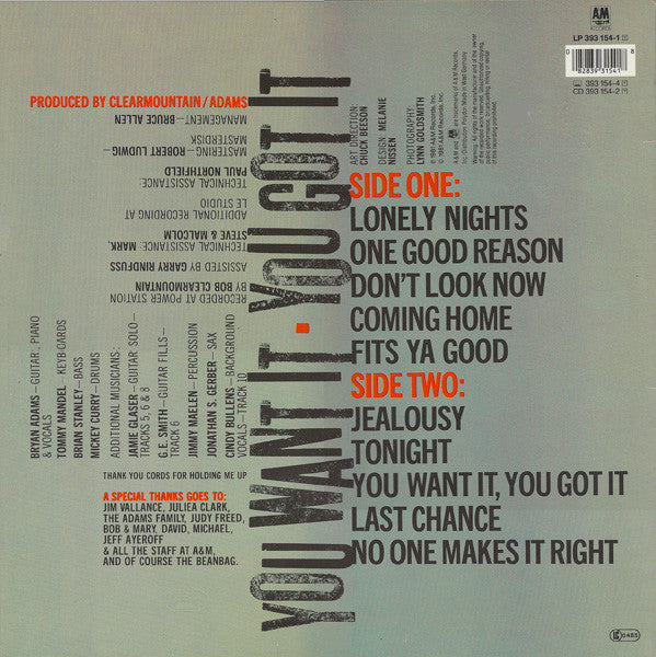 Bryan Adams – You Want It, You Got It