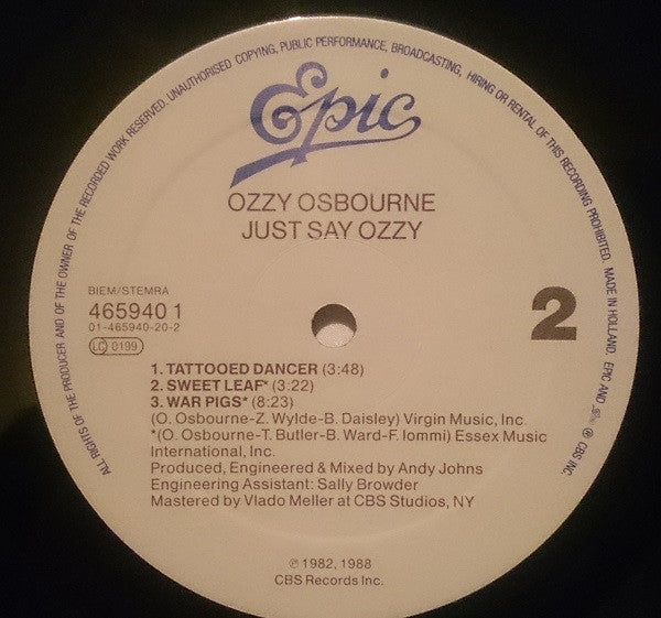 Ozzy Osbourne – Just Say Ozzy
