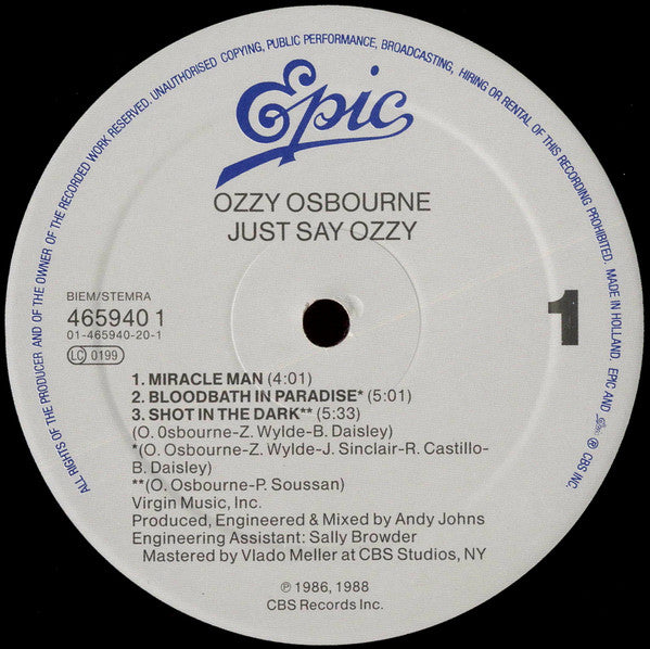 Ozzy Osbourne – Just Say Ozzy