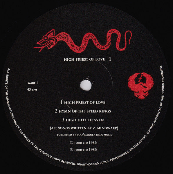Zodiac Mindwarp & The Love Reaction* – High Priest Of Love , 45 rpm