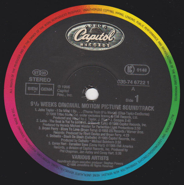 9 1/2 Weeks - Original Motion Picture Soundtrack