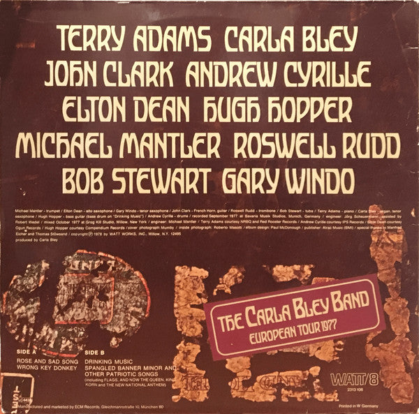 The Carla Bley Band – European Tour 1977, Gatefold, ECM