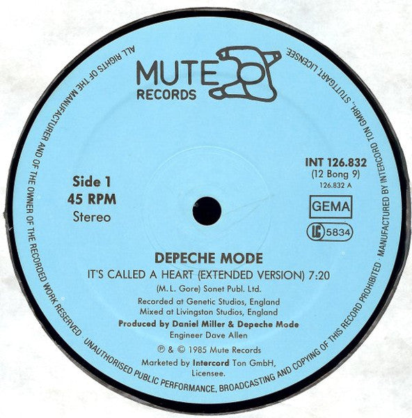 Depeche Mode – It's Called A Heart (Extended) , 45 RPM, Maxi-Single