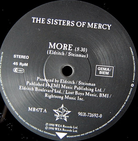 The Sisters Of Mercy – More, Vinyl, 12", 45 RPM