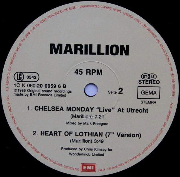 Marillion – Heart Of Lothian , Maxi , 45 rpm