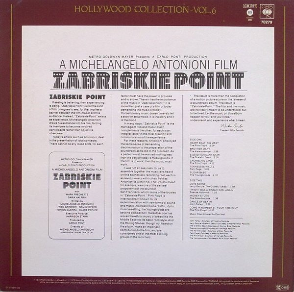 Zabriskie Point (Music From The Motion Picture Sound Track) , fara poster
