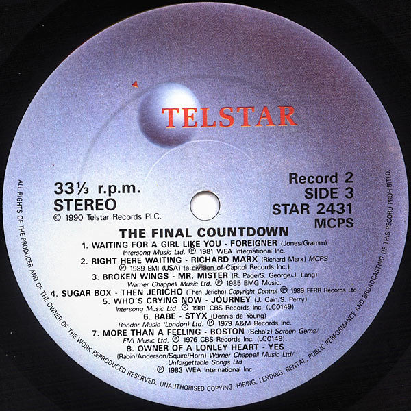 The Final Countdown - The Very Best Of Soft Metal , 2LP , Gatefold